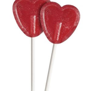 Mini sucette coeur cerise (lot de 10)