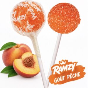Mini sucette pêche gum (lot de 10)