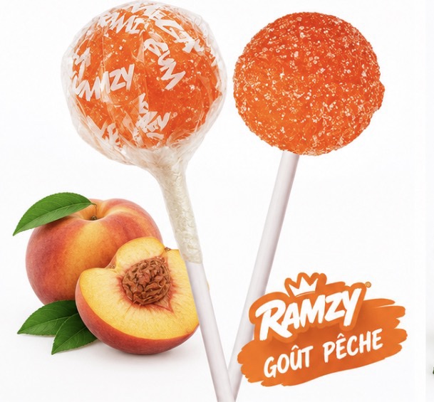 Mini sucette pêche gum (lot de 10)