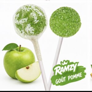 Mini sucette ramzy pomme gum (lot de 10)