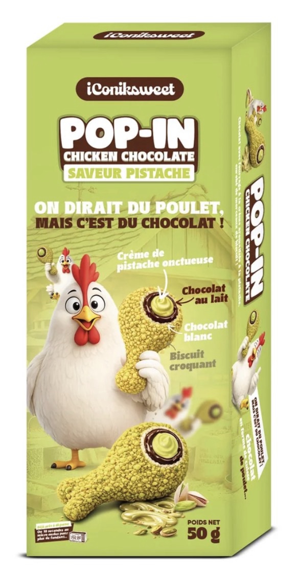 IConiksweet - Pop-In Chicken Chocolate – Saveur Pistache 50g