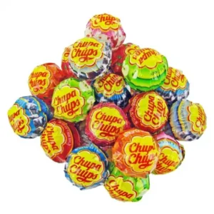 Chupa Chups (cola, fraise-lait, pomme, orange, pastille, cacao vanille)