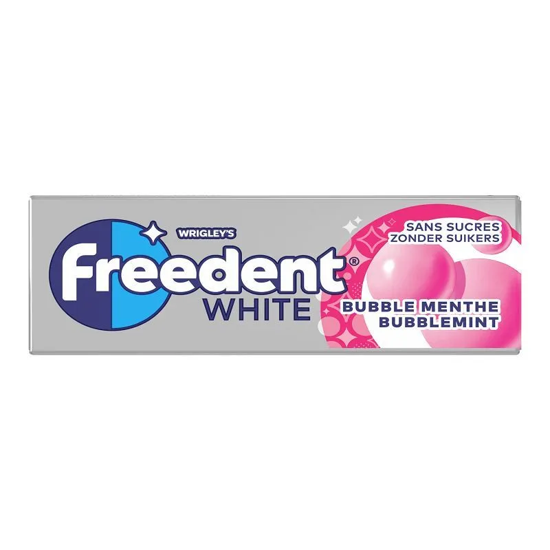 Freedent dragees white bubble menthe sans sucré