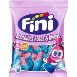 Sachet individuel de bonbons bouteilles roses & bleues bubble gum – 90g