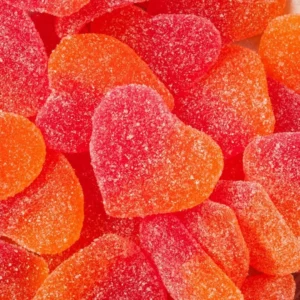 Sachet individuel de bonbons coeur pêche – 90g