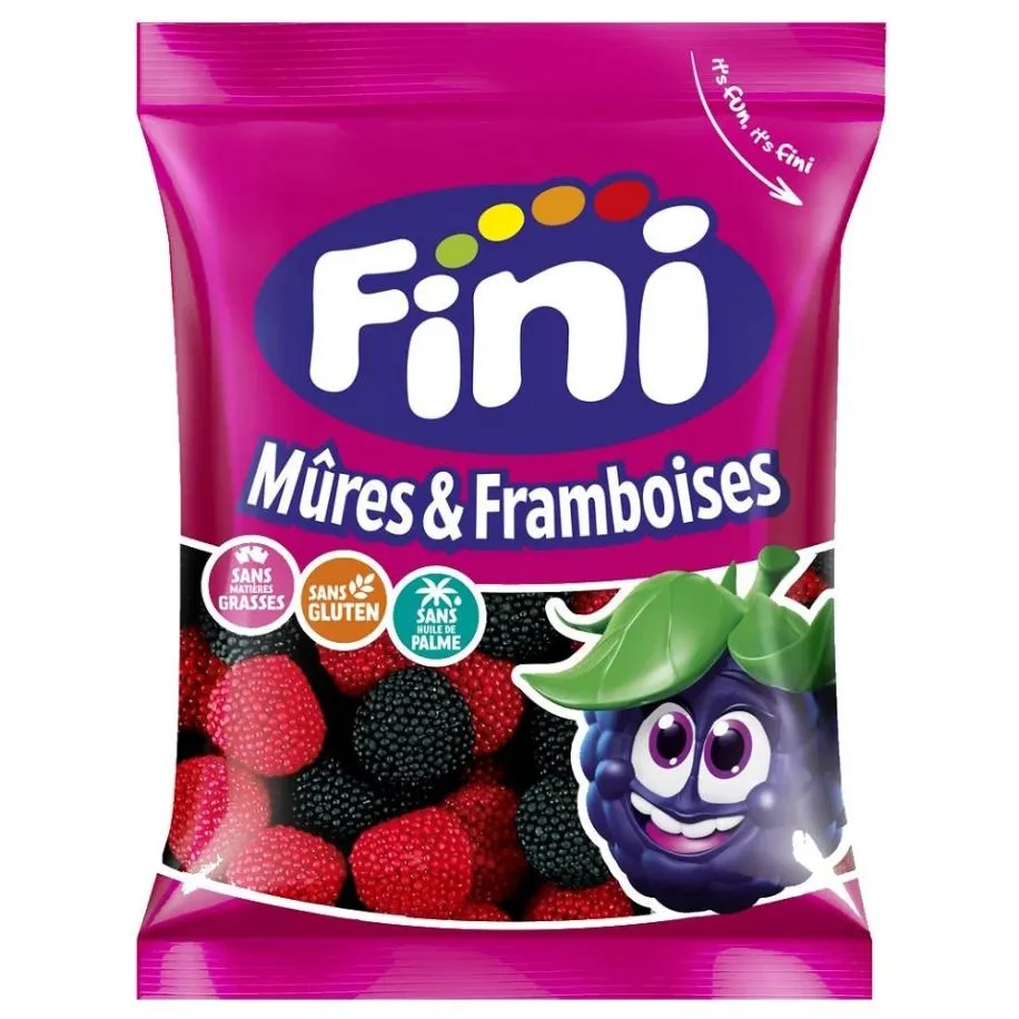 Sachet individuel de bonbons mûres & framboises – 90g